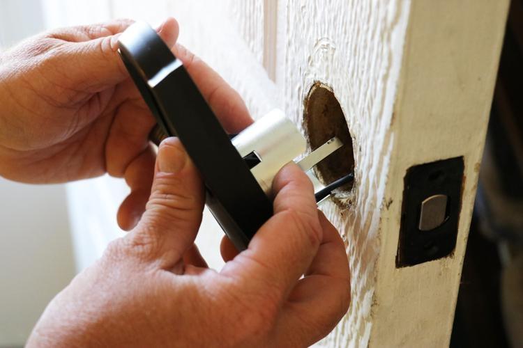 installing front of schlage encode door lock
