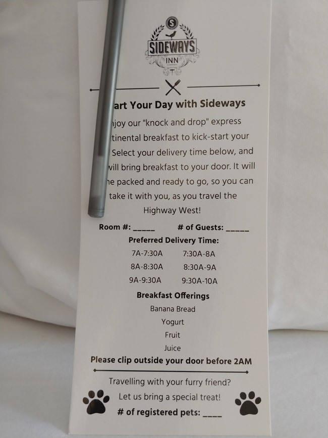 breakfast order form