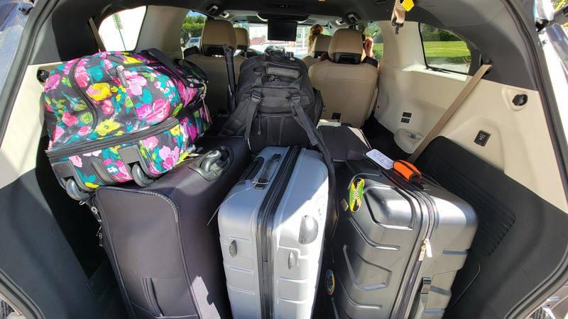cargo space in back of toyota sienna