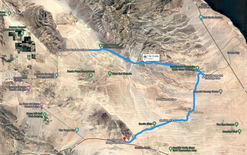 map of sites we visited
