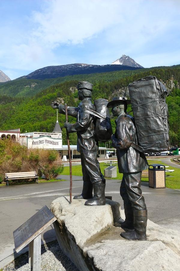 skagway alaska white pass gold miner statue copy
