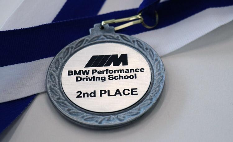 2nd place award in autocross racing at bmw performance driving school
