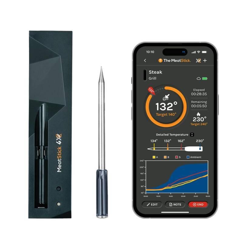  Wireless Meat Thermometer for Grilling and Smoking, Smart Meat  Thermometer Wireless with 164 Feet Long Range, Bluetooth Meat Thermometer  with Customized Target Temp, Estimated Cooking Time, 2 Probes: Home &  Kitchen