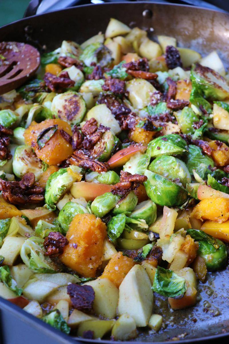 fall mix saute in paella pan