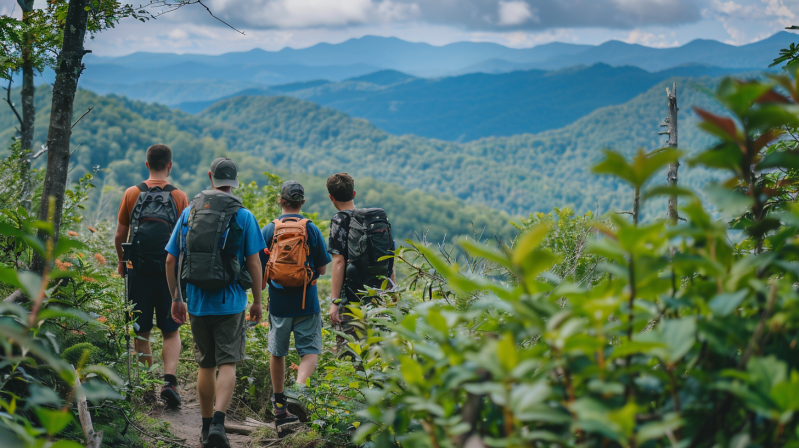 guys weekend hiking in smoky mountains