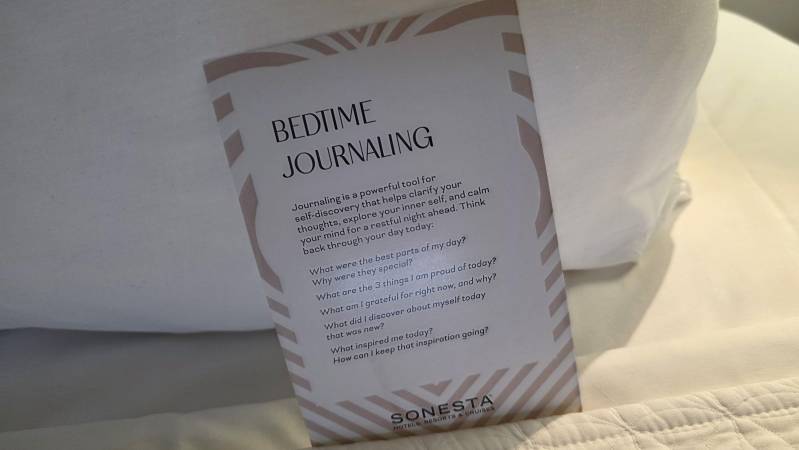  Sonesta Columbus Downtown bedtime journaling reminder card
