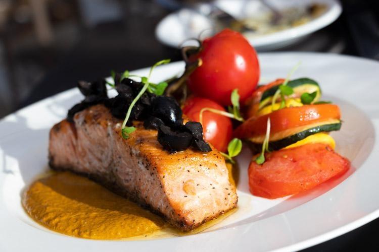 salmon at meritage restaurant callaway winery temecula california