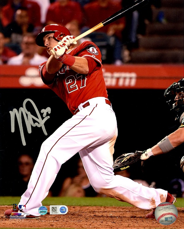 mike trout signed photo