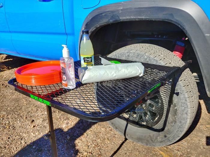 tailgater tire table closeup