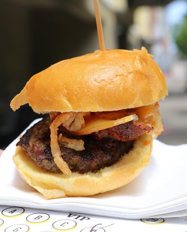 bacon burger slider at soleil on k