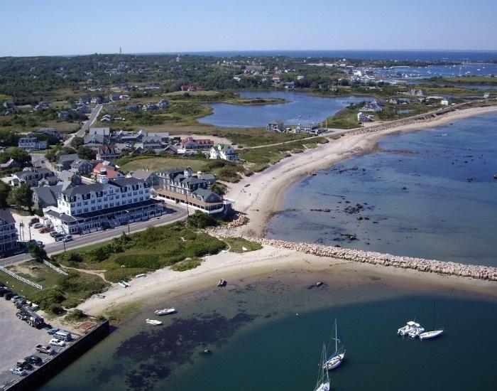 aerial view of The National Hotel and Block Island