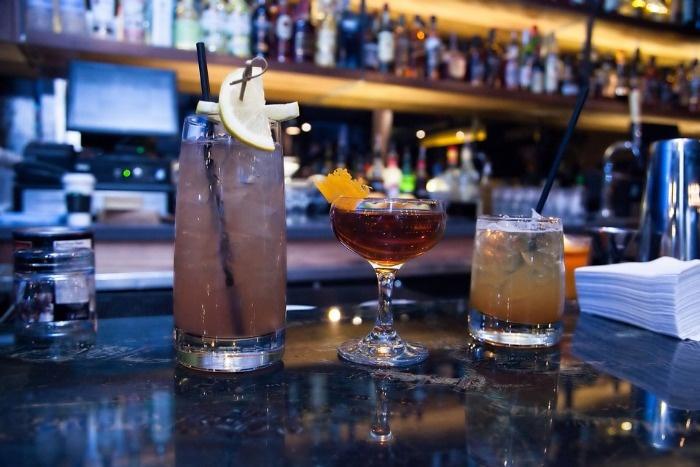 cocktails on bar