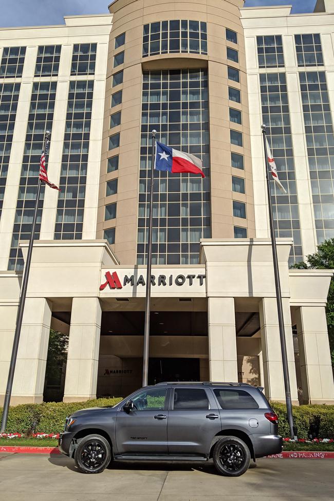 toyota sequoia trd sport in front of marriott los calinas