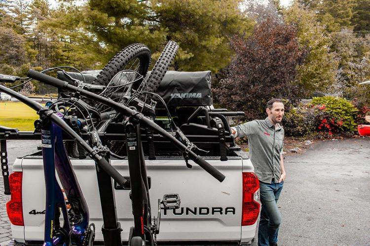 toyota tundra trd truck with yakima rack