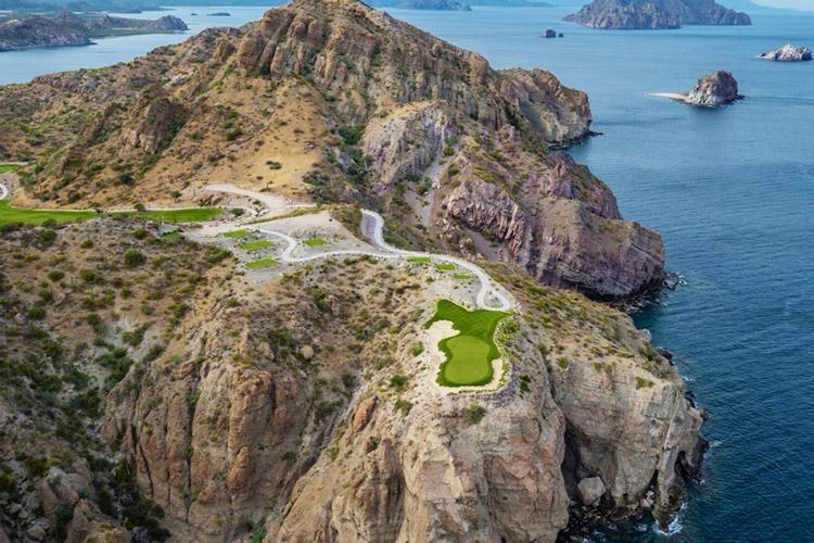 tpc danzante bay golf course hole 17 drone view