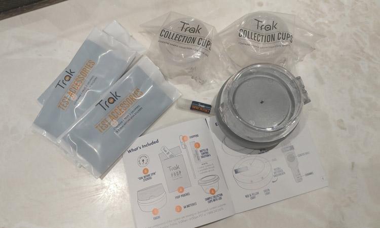 Inside the Box of the Trak Male Fertility Sperm Test