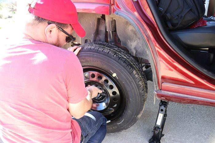 changing a tire