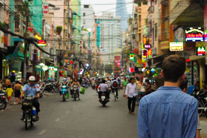 crowded streets might be dangerous for travelers because of pickpockets