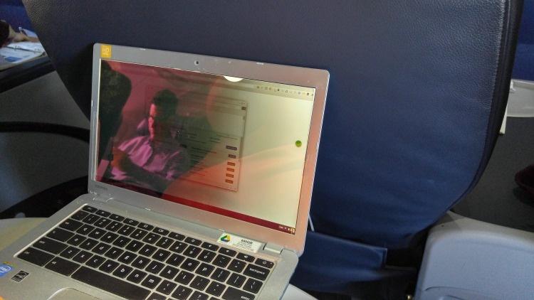 on airplane