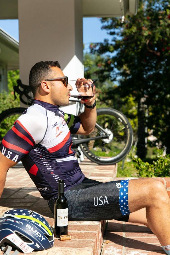 malek amrani drinking tri blend wine from the vice