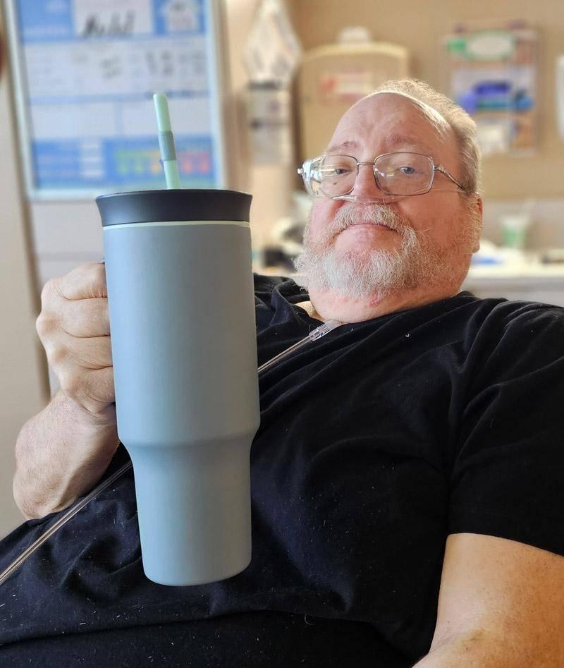 jim with owala tumbler