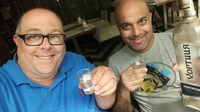 toasting khortytsa with sujeet