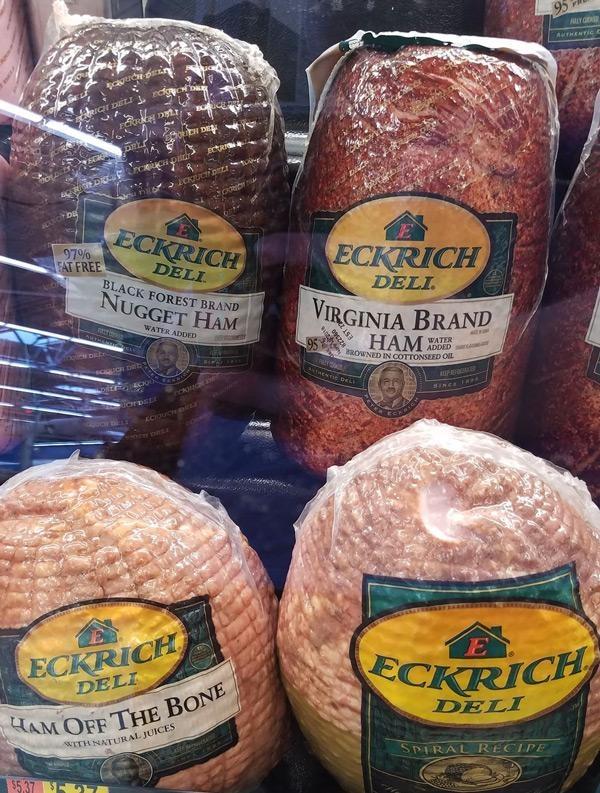 deli counter at walmart eckrich ham display