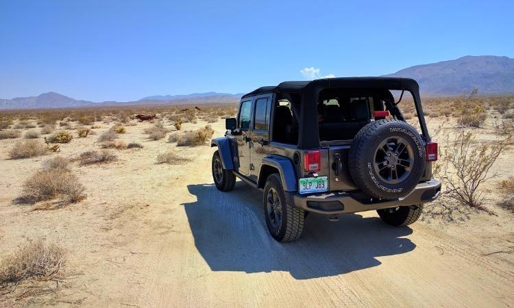 Jeep on sand trail