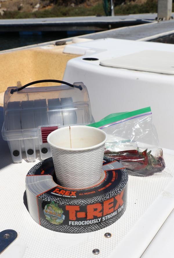duct tape rolls make a great cup holder
