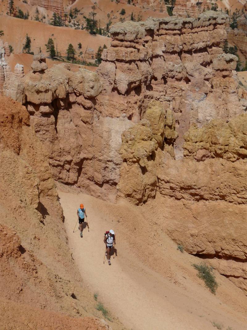 father and son hiking in bryce canyon utah