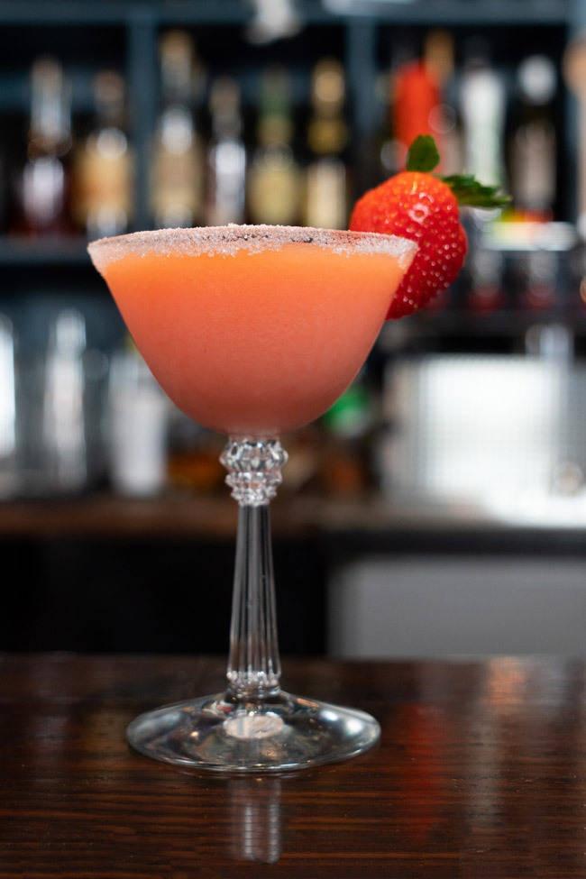strawberry kisses mezcal cocktail recipe