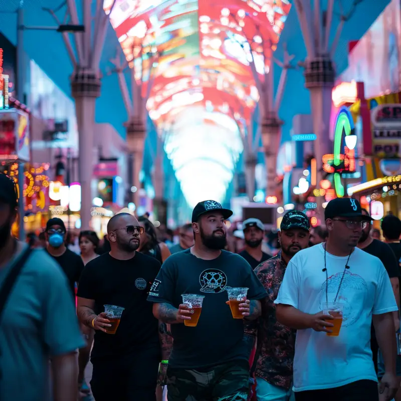 drinking beers on fremont street