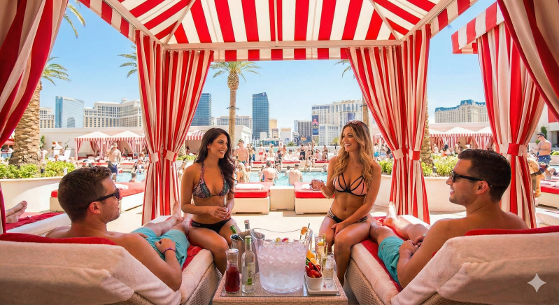 vip cabana at vegas beach club