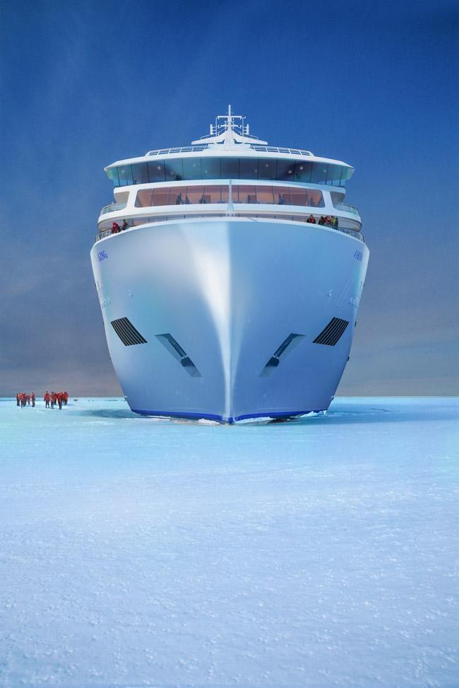 viking expedition ship in antarctica