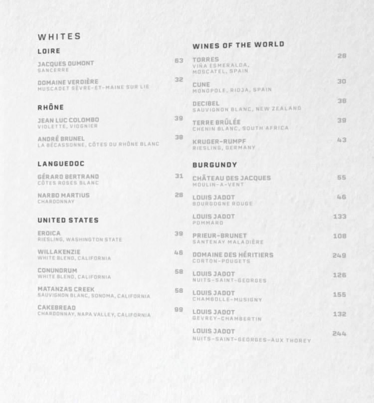 white wine list example virgin voyages test kitchen