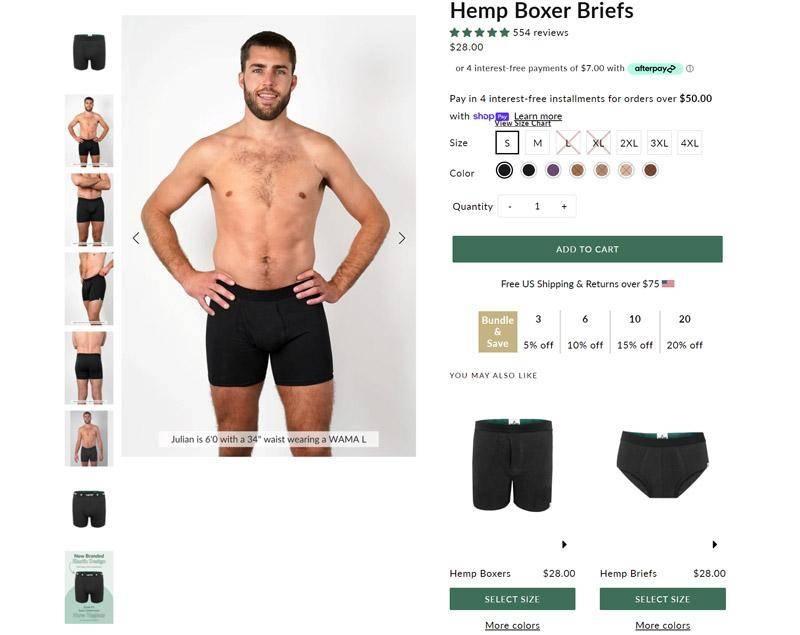 wama shopping for hemp boxer briefs