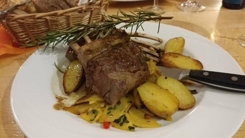 german food rack of lamb