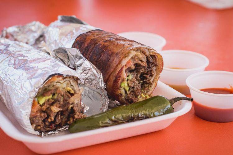 whataburro bacon wrapped percheron burrito mexican food in tucson arizona