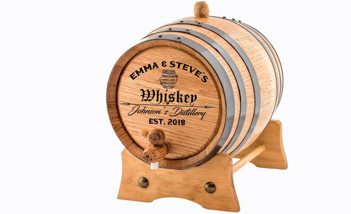 gifts for whiskey lovers including a personalzied aging barrel