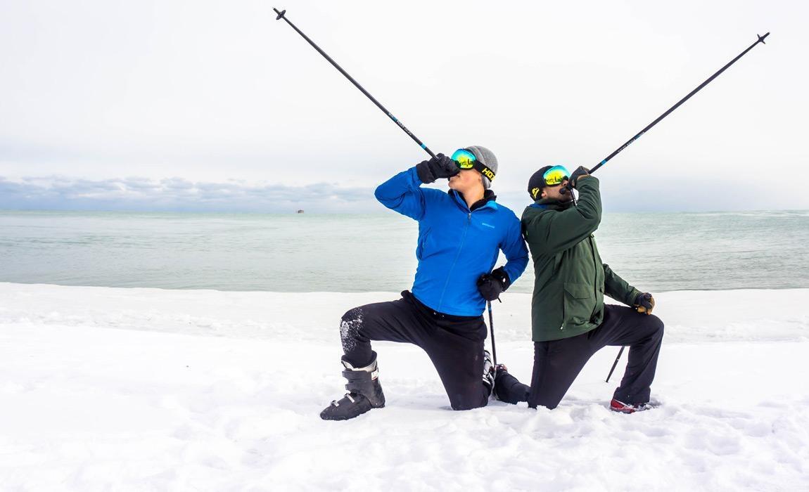 whiski poles ski pole flask