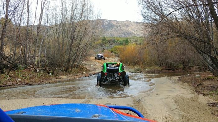 fording a mountain stream in baja