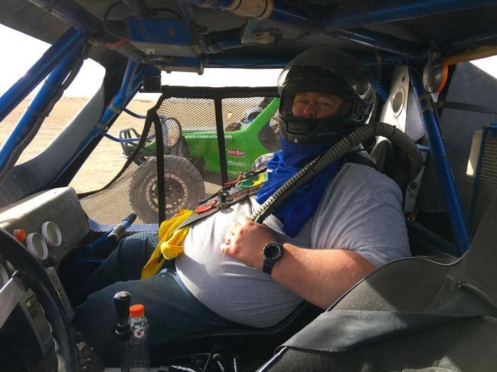 james in race seat wide open baja race car