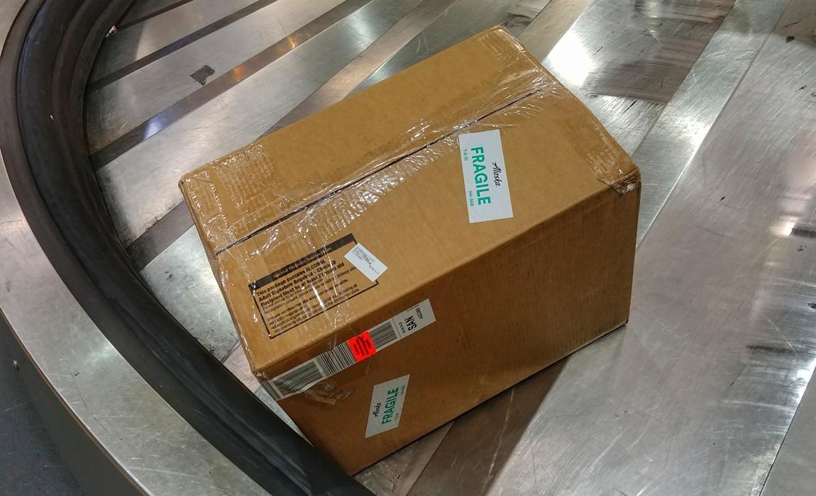 a case of wine flies free from Sonoma County Airport on Alaska Airlines