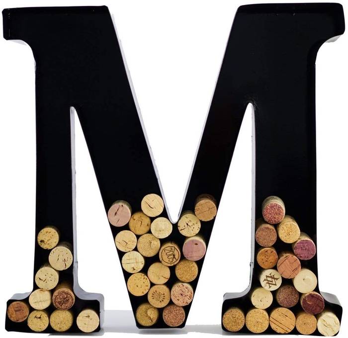 monogram letter metal wine cork holder makes a great personalized wine gift for men
