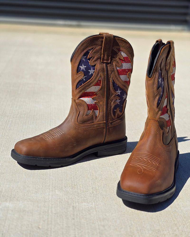 Square toe american flag boots hotsell