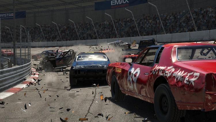demolition derby on paved track wreckless game