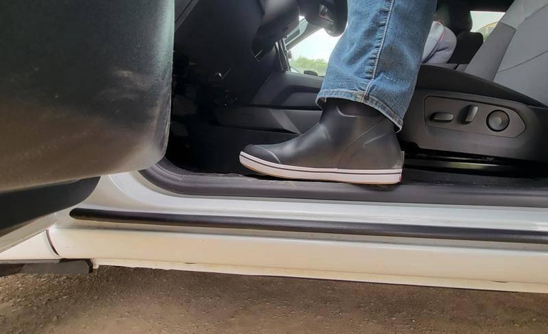xtratuf boots side view in truck