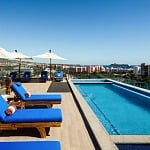 Rooftop pool overlooking downtown Cabo San Lucas at the Kadun hotel