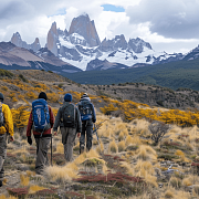 guys trip hiking in Patagonia