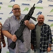 James holding the Browning 1919
